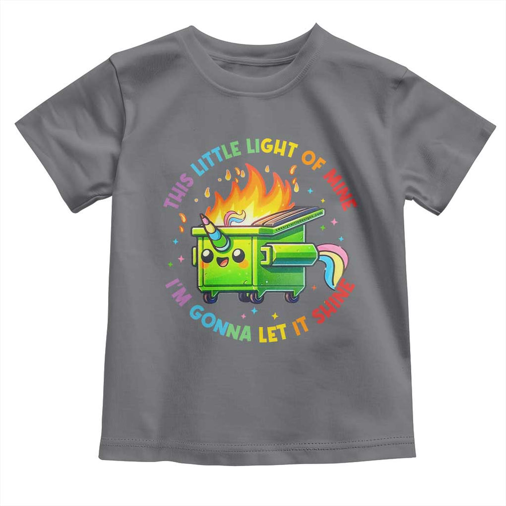 Funny Xmas Dumpster Fire Toddler T Shirt This Little Light Of Mine Unicorn Rainbow TS09 Charcoal Print Your Wear