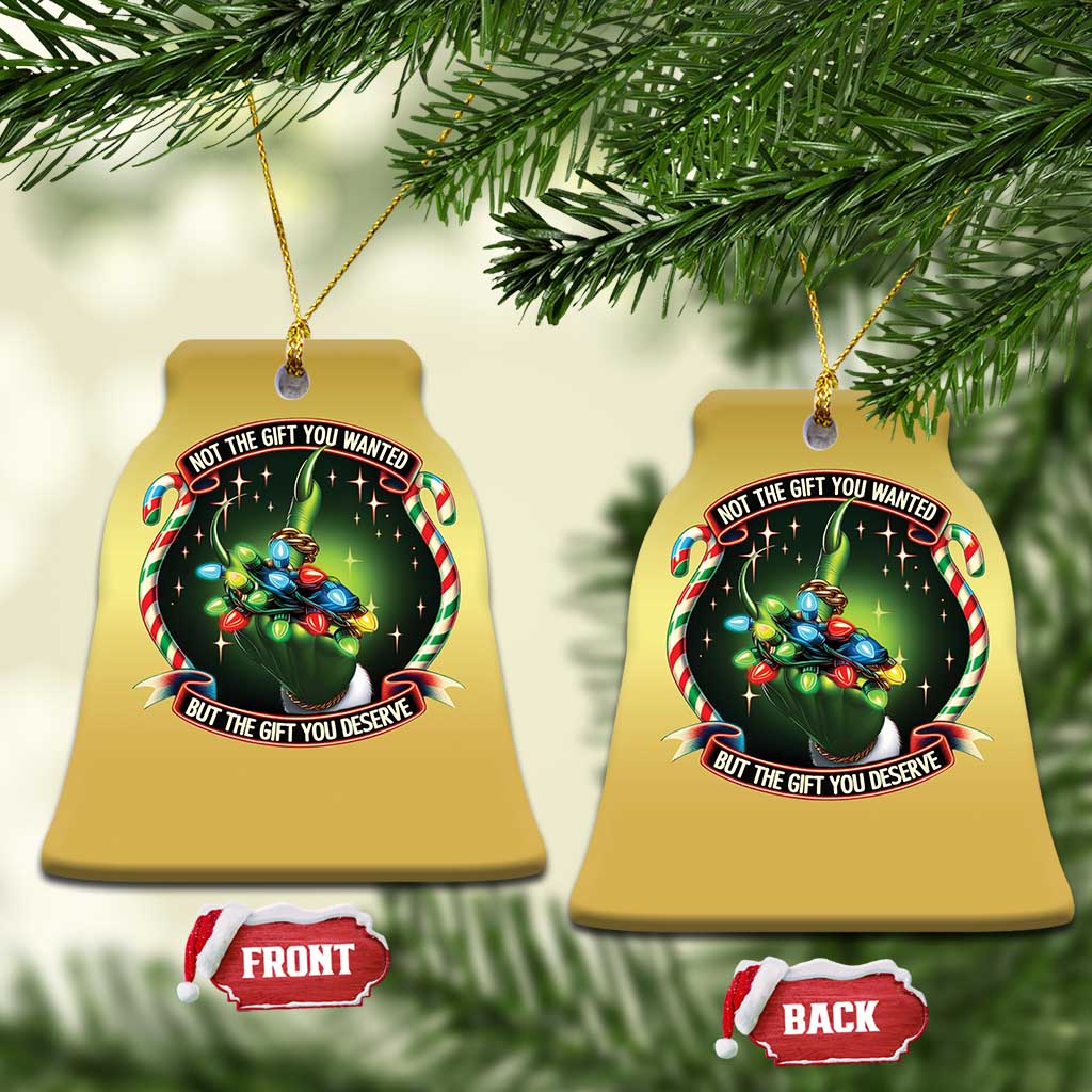 Funny Xmas Christmas Ornament Not The Gift You Wanted But The Gift You Deserve TS09 Bell Flake Gold Print Your Wear