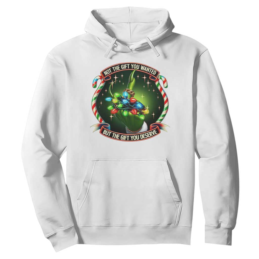 Funny Xmas Hoodie Not The Gift You Wanted But The Gift You Deserve TS09 White Print Your Wear
