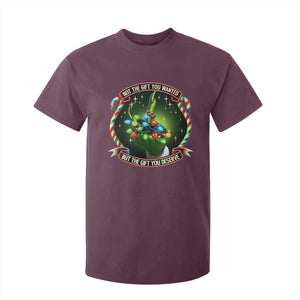Funny Xmas T Shirt For Kid Not The Gift You Wanted But The Gift You Deserve TS09 Maroon Print Your Wear