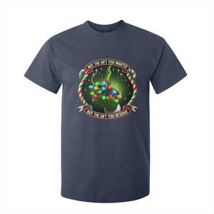 Funny Xmas T Shirt For Kid Not The Gift You Wanted But The Gift You Deserve TS09 Navy Print Your Wear