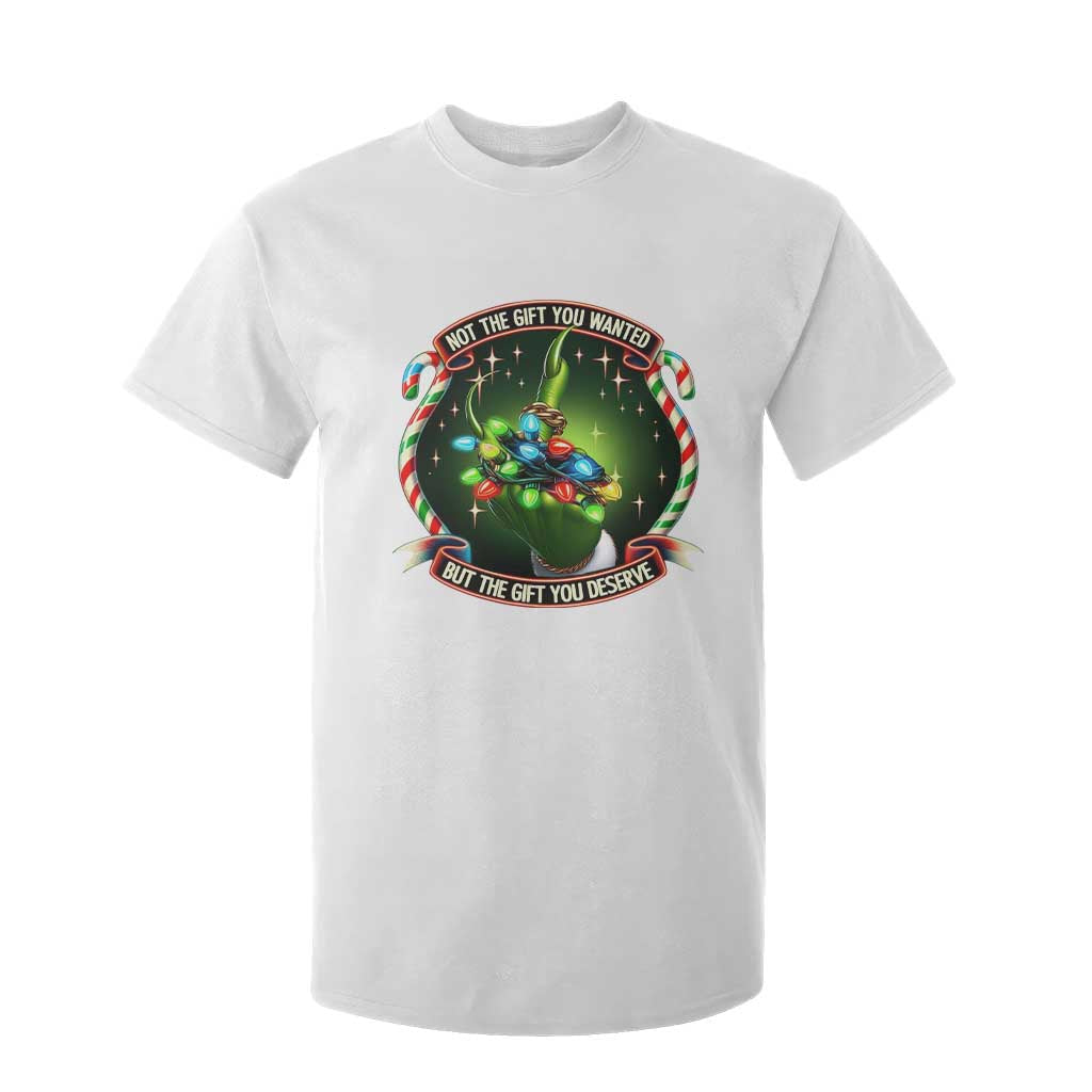 Funny Xmas T Shirt For Kid Not The Gift You Wanted But The Gift You Deserve TS09 White Print Your Wear