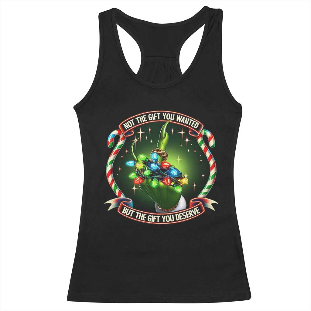 Funny Xmas Racerback Tank Top Not The Gift You Wanted But The Gift You Deserve TS09 Black Print Your Wear