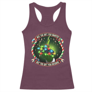 Funny Xmas Racerback Tank Top Not The Gift You Wanted But The Gift You Deserve TS09 Maroon Print Your Wear