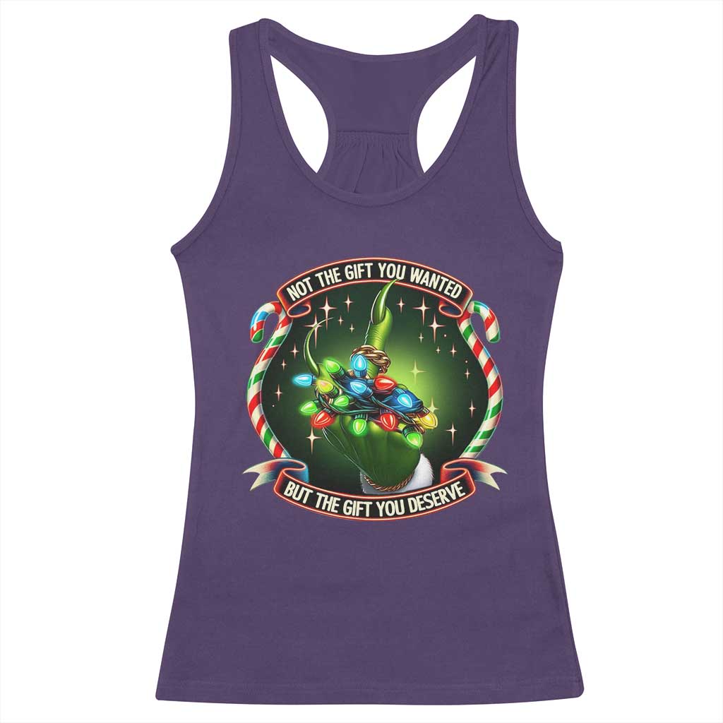 Funny Xmas Racerback Tank Top Not The Gift You Wanted But The Gift You Deserve TS09 Purple Print Your Wear