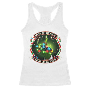 Funny Xmas Racerback Tank Top Not The Gift You Wanted But The Gift You Deserve TS09 White Print Your Wear
