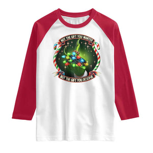 Funny Xmas Raglan Shirt Not The Gift You Wanted But The Gift You Deserve TS09 White Red Print Your Wear