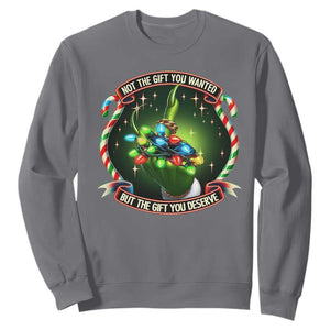Funny Xmas Sweatshirt Not The Gift You Wanted But The Gift You Deserve TS09 Charcoal Print Your Wear