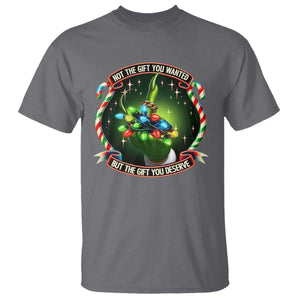 Funny Xmas T Shirt Not The Gift You Wanted But The Gift You Deserve TS09 Charcoal Print Your Wear