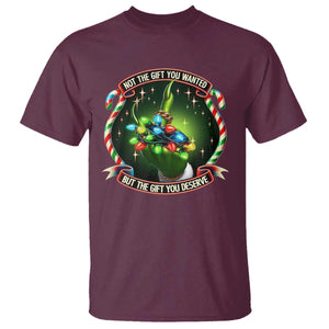 Funny Xmas T Shirt Not The Gift You Wanted But The Gift You Deserve TS09 Maroon Print Your Wear