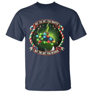 Funny Xmas T Shirt Not The Gift You Wanted But The Gift You Deserve TS09 Navy Print Your Wear