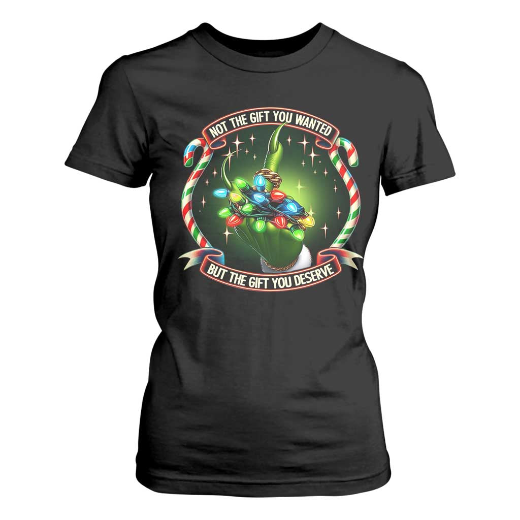 Funny Xmas T Shirt For Women Not The Gift You Wanted But The Gift You Deserve TS09 Black Print Your Wear