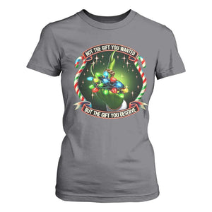 Funny Xmas T Shirt For Women Not The Gift You Wanted But The Gift You Deserve TS09 Charcoal Print Your Wear