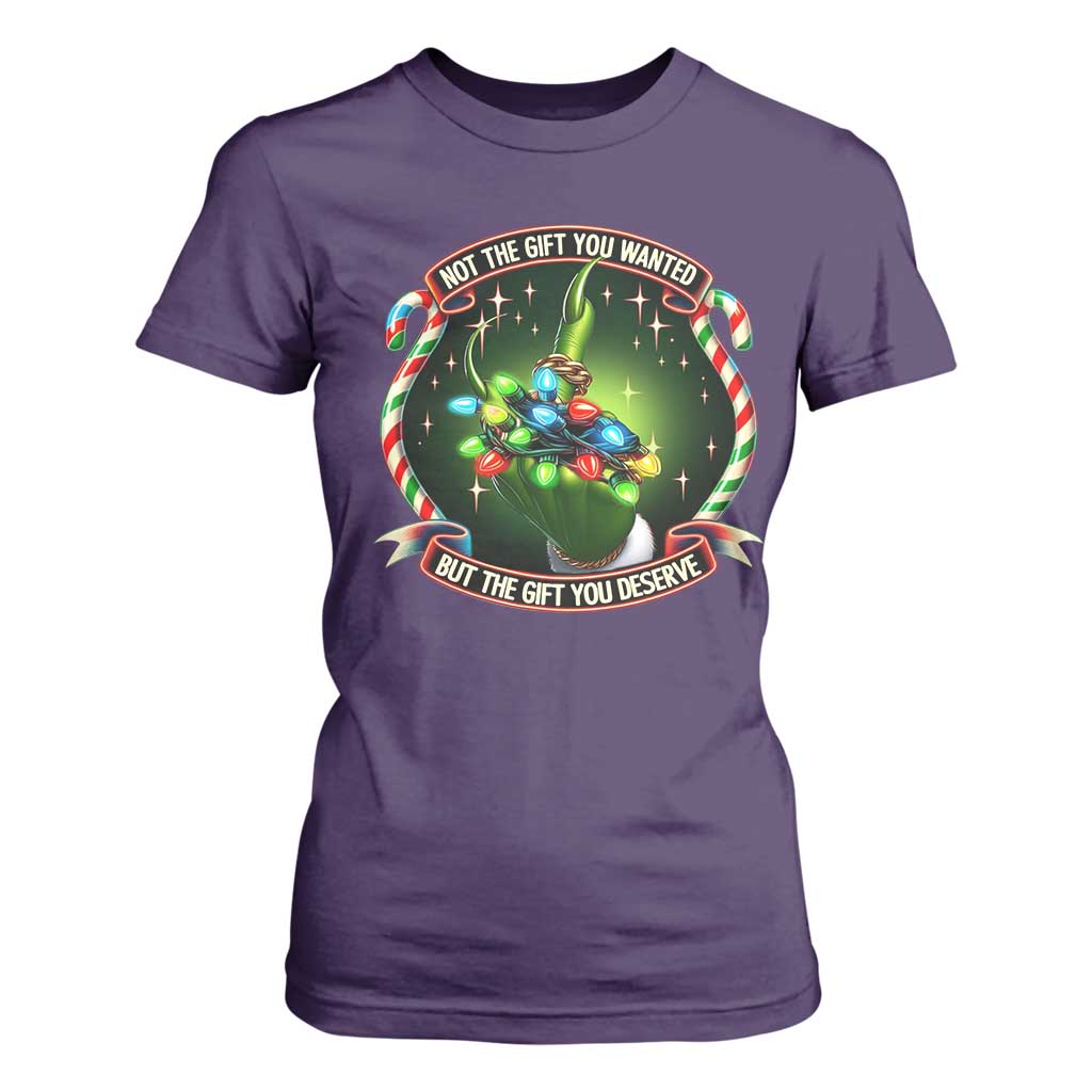Funny Xmas T Shirt For Women Not The Gift You Wanted But The Gift You Deserve TS09 Purple Print Your Wear