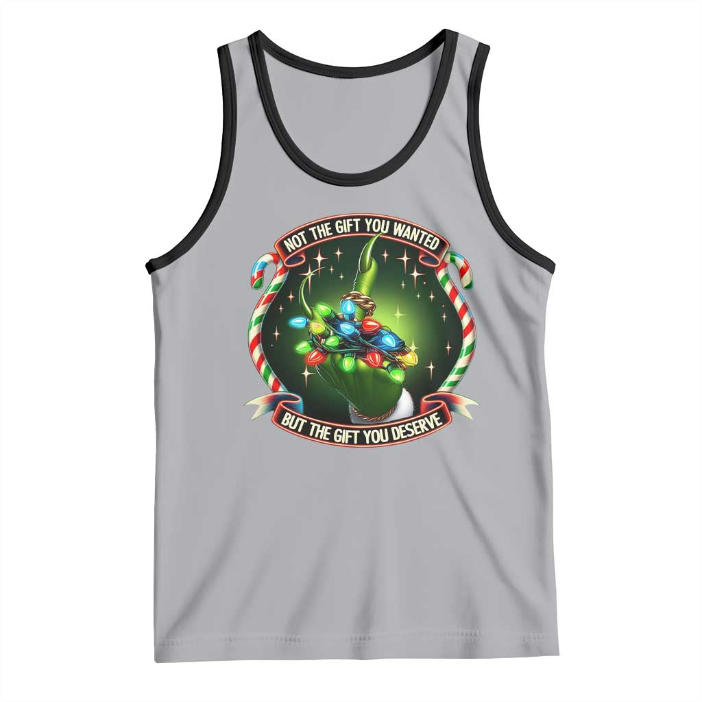Funny Xmas Tank Top Not The Gift You Wanted But The Gift You Deserve TS09 Athletic Heather Black Print Your Wear