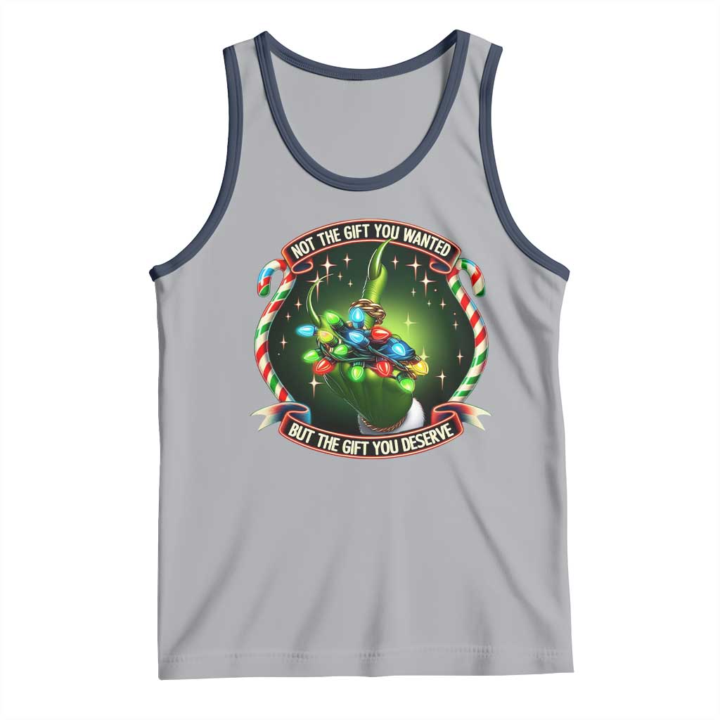 Funny Xmas Tank Top Not The Gift You Wanted But The Gift You Deserve TS09 Athletic Heather Navy Print Your Wear