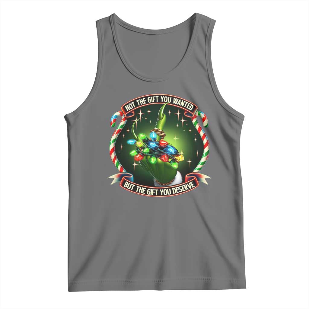 Funny Xmas Tank Top Not The Gift You Wanted But The Gift You Deserve TS09 Black Heather Print Your Wear
