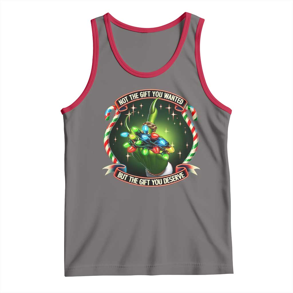 Funny Xmas Tank Top Not The Gift You Wanted But The Gift You Deserve TS09 Deep Heather Red Print Your Wear