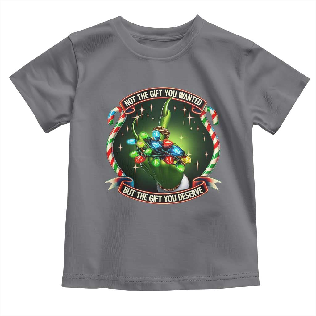 Funny Xmas Toddler T Shirt Not The Gift You Wanted But The Gift You Deserve TS09 Charcoal Print Your Wear