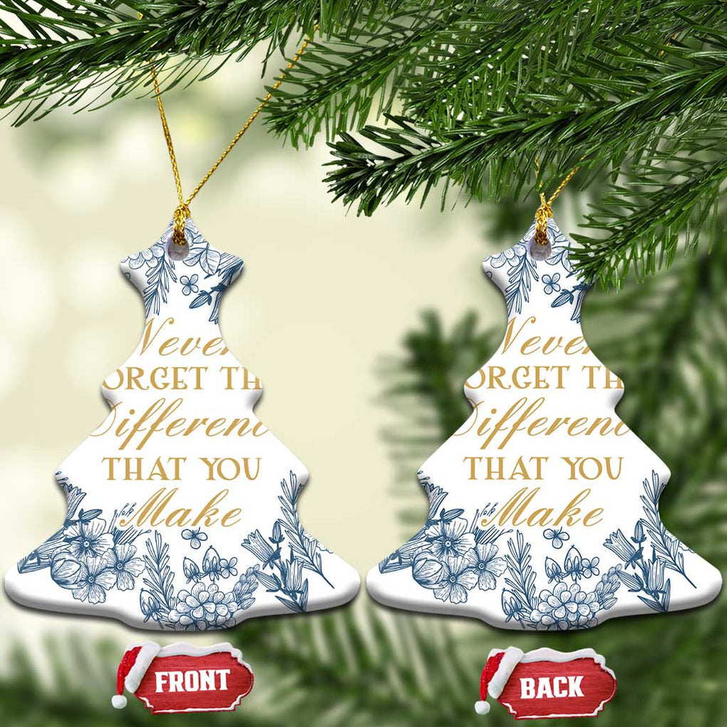 Thank You Gifts Christmas Ornament Never Forget The Difference That You Make Xmas TS09 Christmas Tree White Print Your Wear