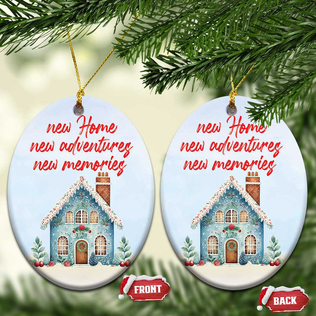 First Xmas New Home New Adventures New Memories Christmas Ornament TS09 Oval Light Blue Print Your Wear
