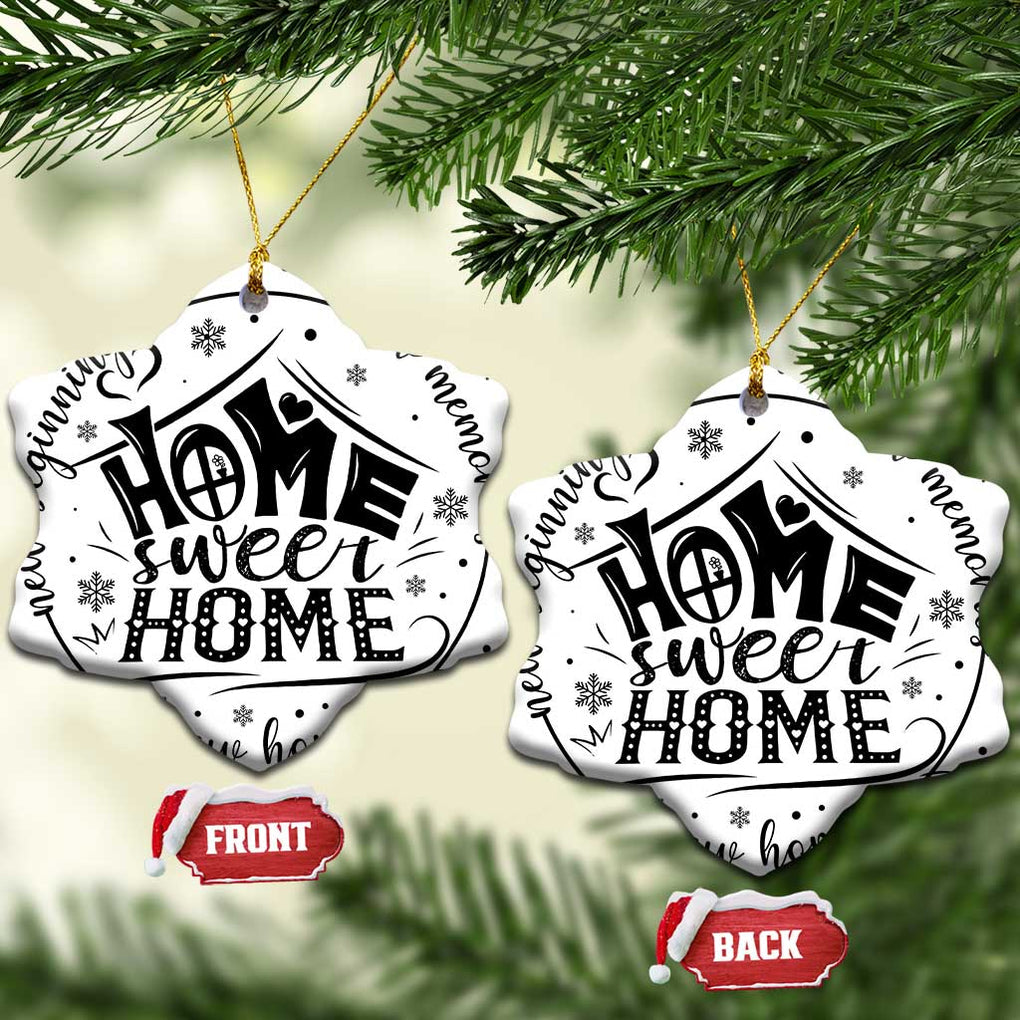 First Christmas New Home Christmas Ornament Home Sweet Home TS09 Snow Flake White Print Your Wear