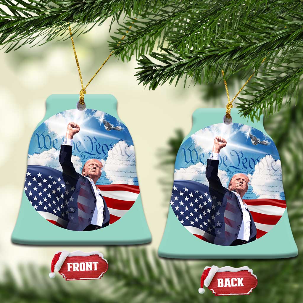 Xmas Trump Patriotic We The People Christmas Ornament TS09 Bell Flake America Flag Print Your Wear
