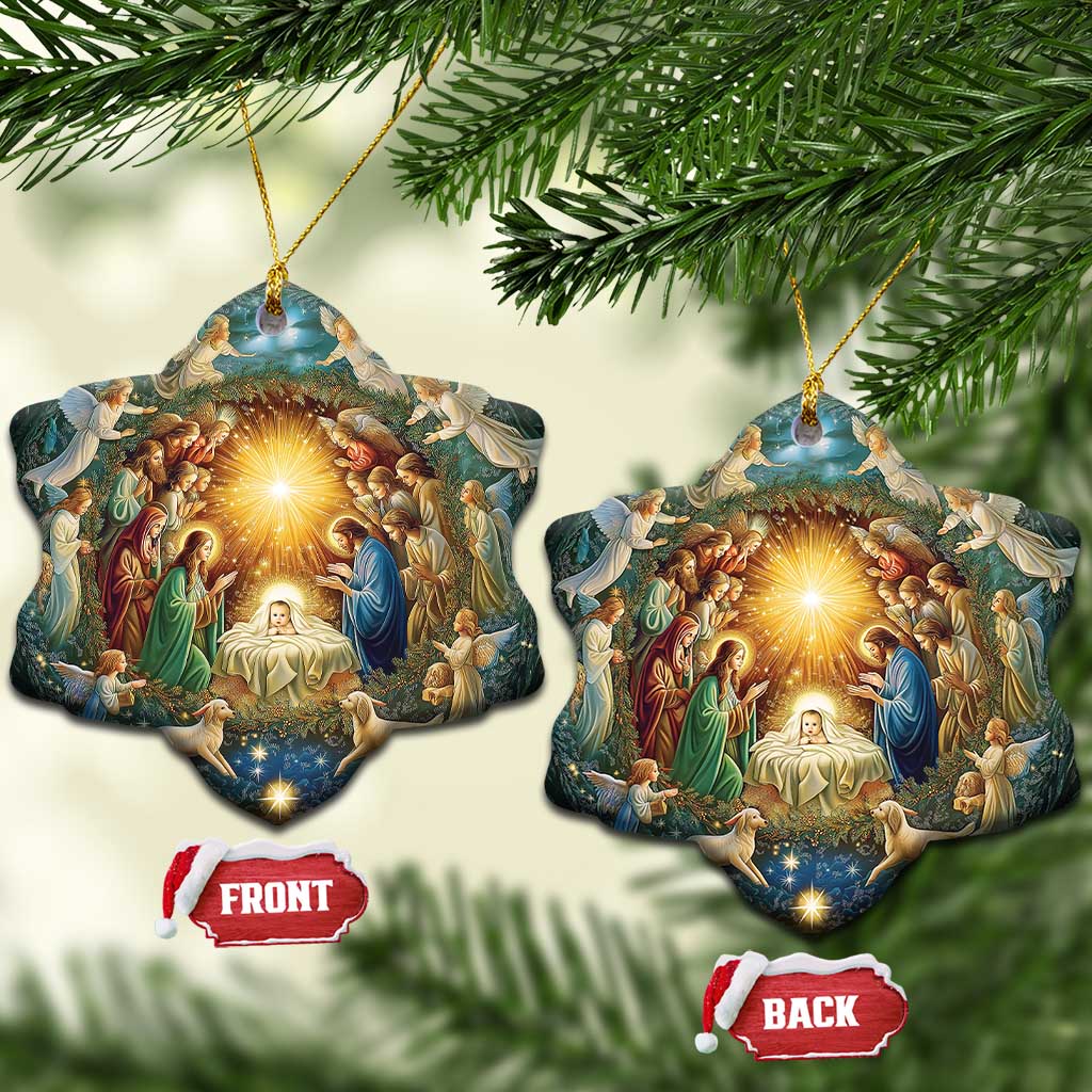 Nativity Christmas Religious Christian Gift Christmas Ornament TS09 Snow Flake Christmas Eve Print Your Wear