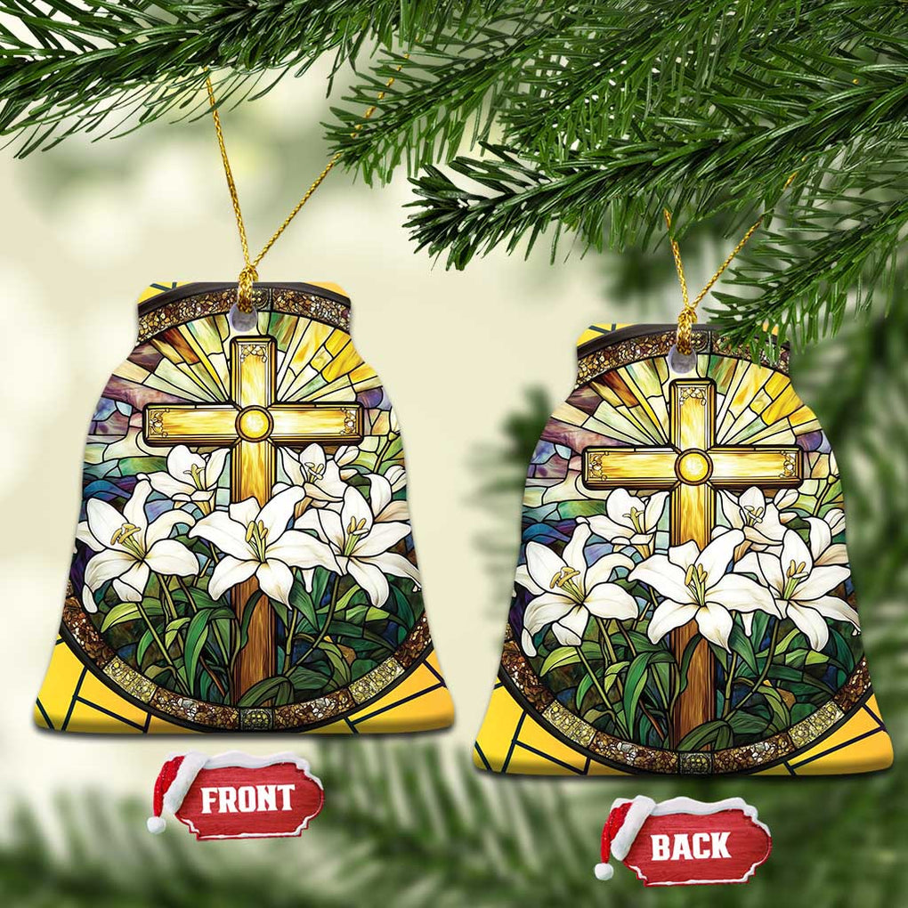 Christ Cross Christian Christmas Ornament TS09 Bell Flake Yellow Print Your Wear