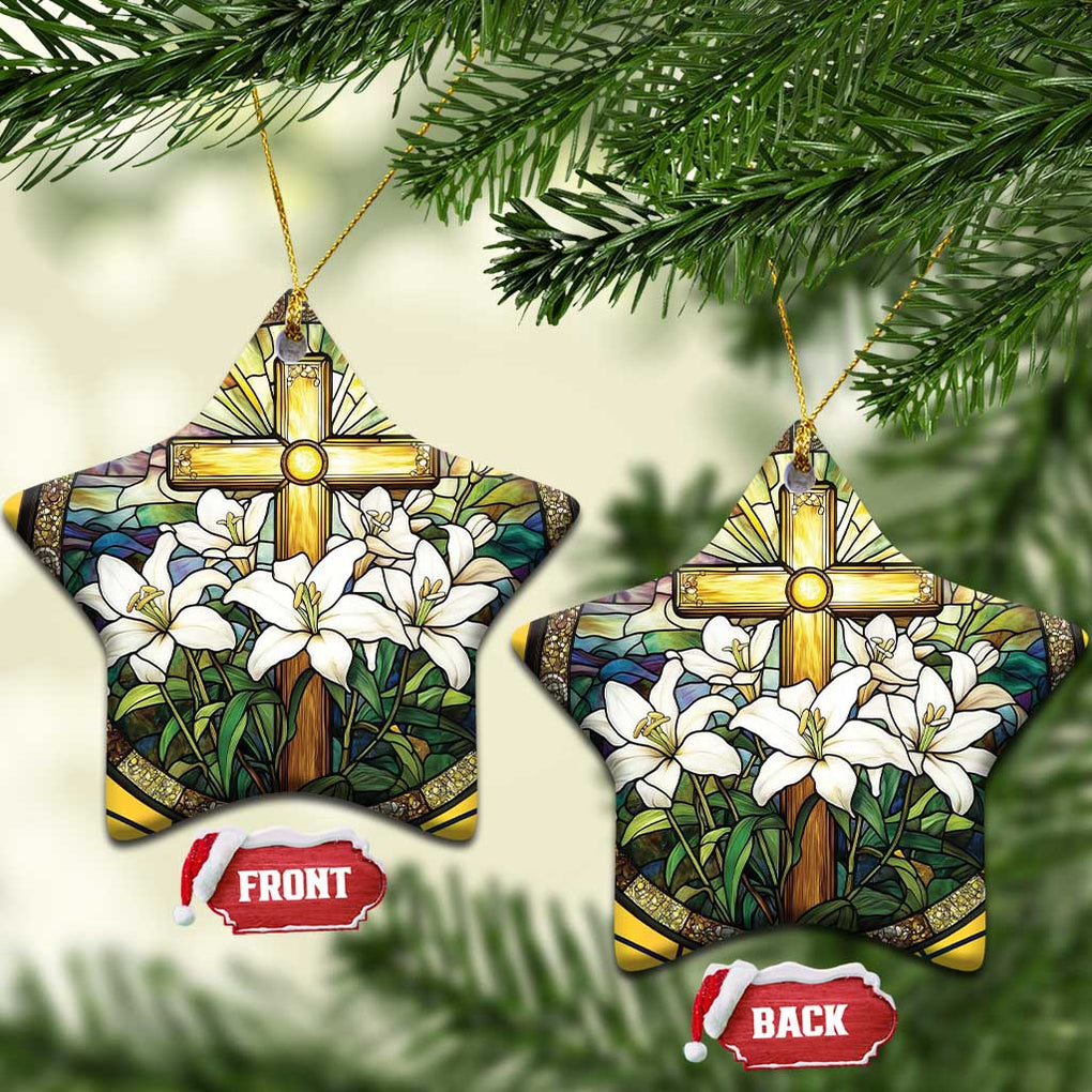 Christ Cross Christian Christmas Ornament TS09 Star Yellow Print Your Wear