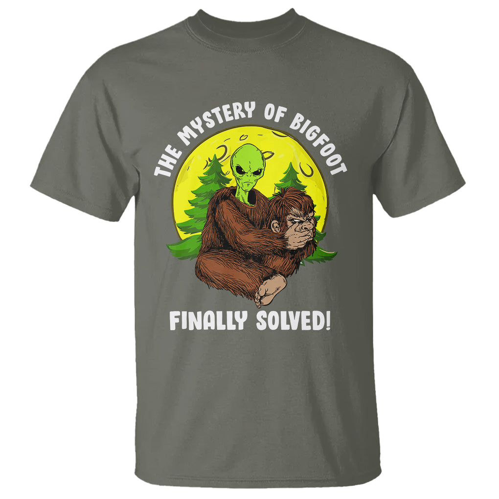 Mystery Of Bigfoot Alien Funny Real Sasquatch T Shirt TS09 Military Green Printyourwear
