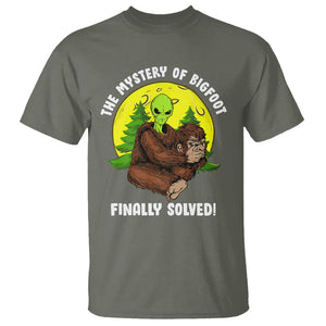 Mystery Of Bigfoot Alien Funny Real Sasquatch T Shirt TS09 Military Green Printyourwear