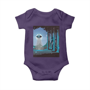 Bigfoot Hiding From Alien UFO Funny Sasquatch Baby Onesie TS09 Purple Print Your Wear
