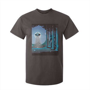 Bigfoot Hiding From Alien UFO Funny Sasquatch T Shirt For Kid TS09 Dark Chocolate Print Your Wear