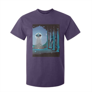 Bigfoot Hiding From Alien UFO Funny Sasquatch T Shirt For Kid TS09 Purple Print Your Wear