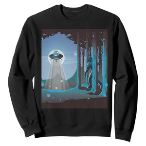 Bigfoot Hiding From Alien UFO Funny Sasquatch Sweatshirt TS09 Black Print Your Wear