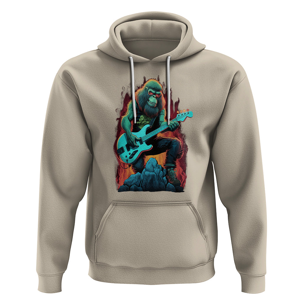 Rocking On Bigfoot Sasquatch Loves Rock And Roll Hoodie TS09 Sand Printyourwear