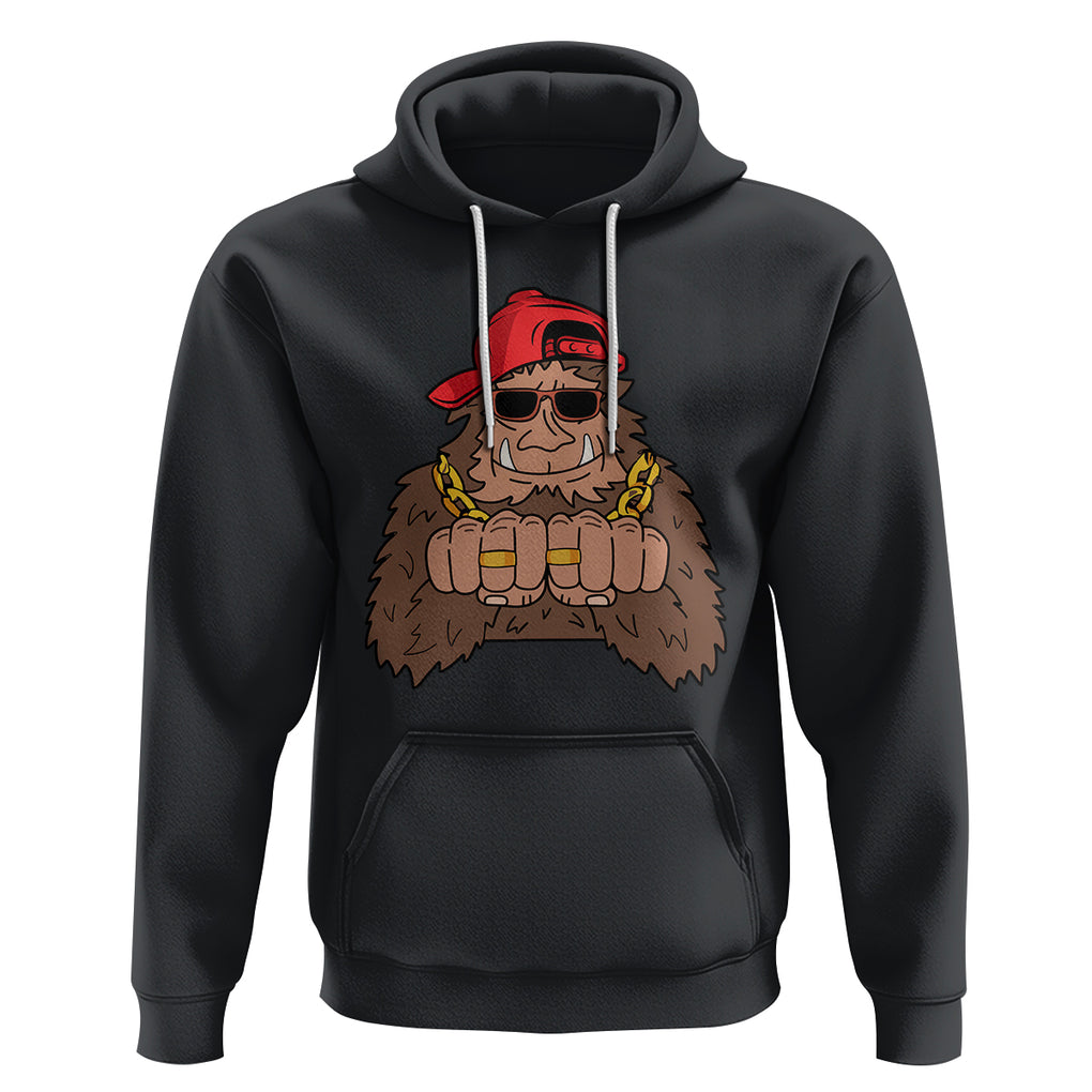 Funny Bigfoot Gangster Hip Hop Rock N Roll Hoodie TS09 Black Printyourwear