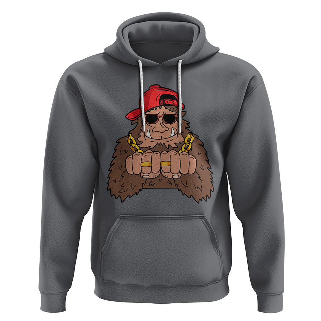 Funny Bigfoot Gangster Hip Hop Rock N Roll Hoodie TS09 Charcoal Printyourwear