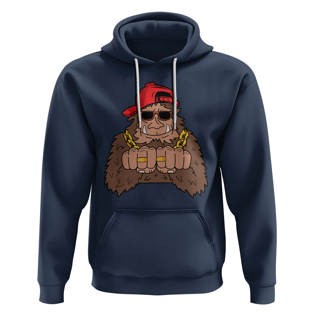 Funny Bigfoot Gangster Hip Hop Rock N Roll Hoodie TS09 Navy Printyourwear