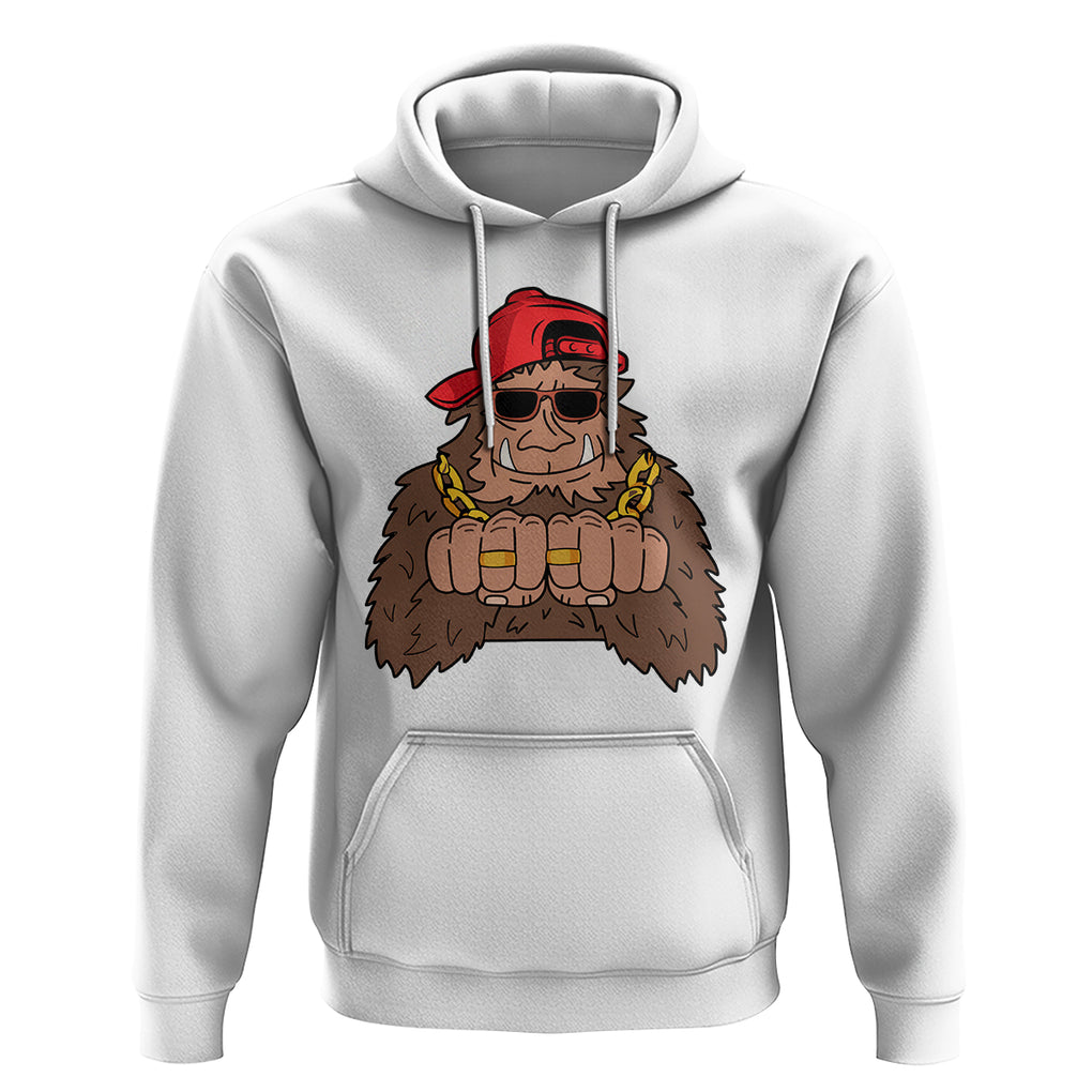 Funny Bigfoot Gangster Hip Hop Rock N Roll Hoodie TS09 White Printyourwear