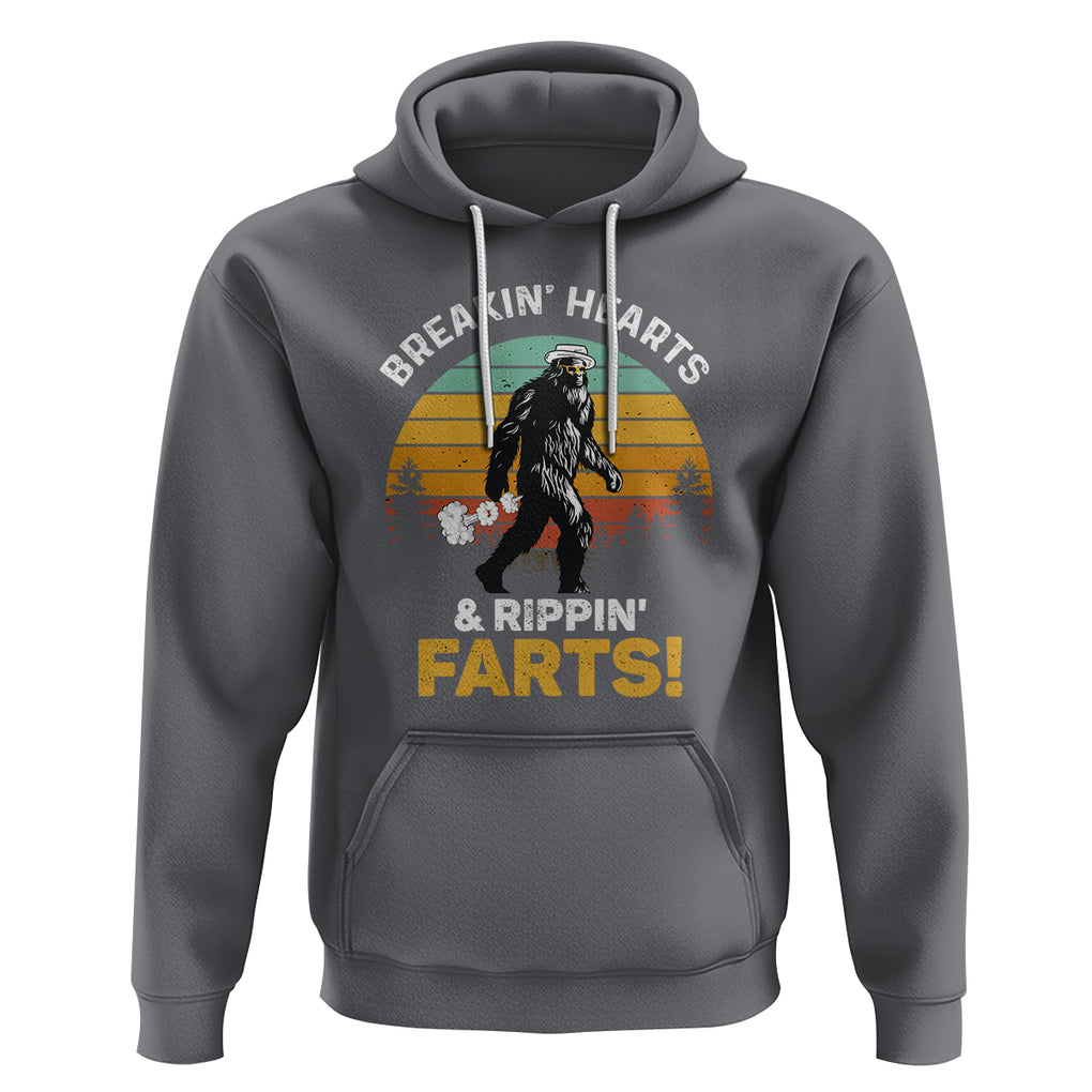 Funny Bigfoot Hoodie Breakin Hearts & Rippin Farts! Sasquatch TS09 Charcoal Printyourwear
