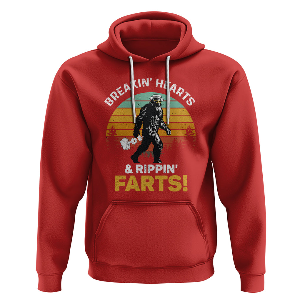 Funny Bigfoot Hoodie Breakin Hearts & Rippin Farts! Sasquatch TS09 Red Printyourwear