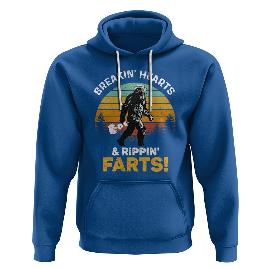 Funny Bigfoot Hoodie Breakin Hearts & Rippin Farts! Sasquatch TS09 Royal Blue Printyourwear