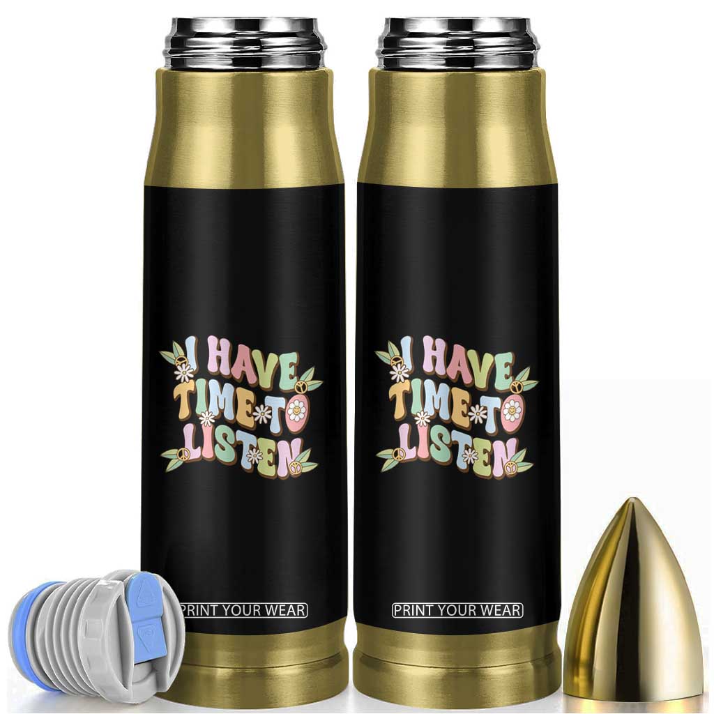 Suicide Prevention Bullet Tumbler I Have Time To Listen Mental Health Retro Groovy TS09 Black Print Your Wear
