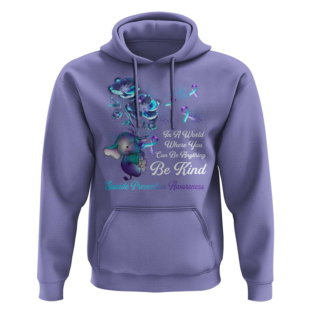Suicide Prevention Be Kind Hoodie Elephant In A World Where You Can Be Anything TS09 Violet Print Your Wear