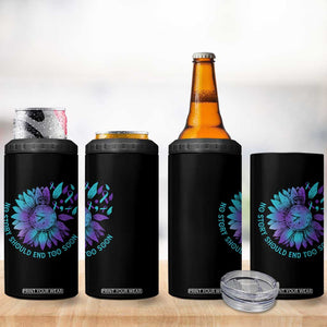 No Story Should End Too Soon Sunflower Suicide Prevention 4 in 1 Can Cooler Tumbler TS09 Print Your Wear