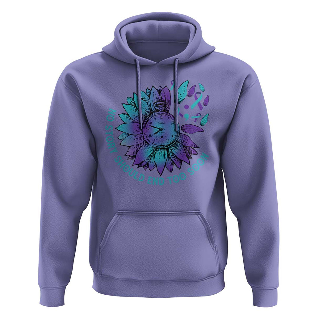 No Story Should End Too Soon Sunflower Suicide Prevention Hoodie TS09 Violet Print Your Wear