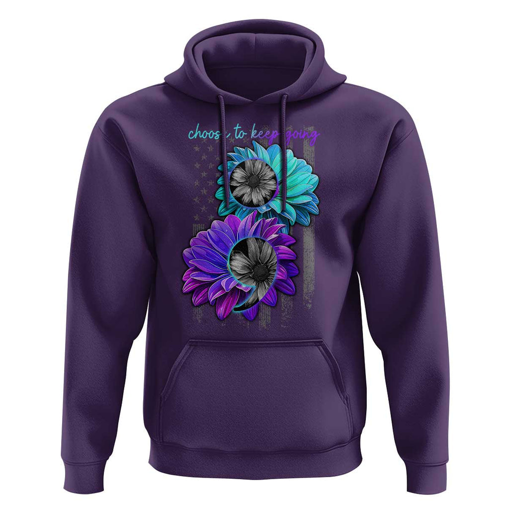 Choose To Keep Going Semicolon Suicide Prevention Hoodie TS09 Purple Print Your Wear