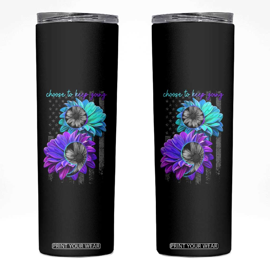 Choose To Keep Going Semicolon Suicide Prevention Skinny Tumbler TS09 Black Print Your Wear